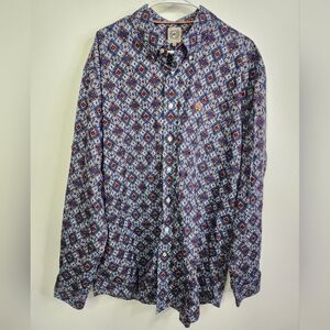 Cinch Medallion/Geo Print Navy Cotton Long-sleeve western Shirt, XL